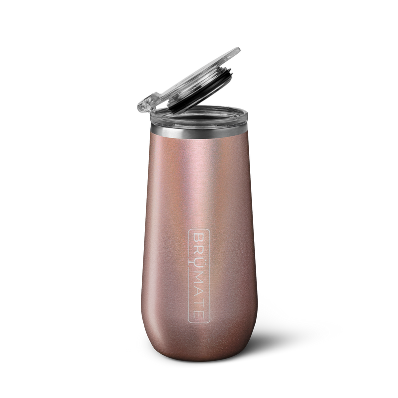 Champagne Flute | Glitter Rose Gold | 12oz B0